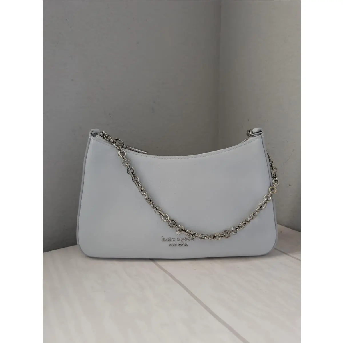 K0454 Margot Leather Shoulder Bag In Pale Sapphirine by Kate Spade