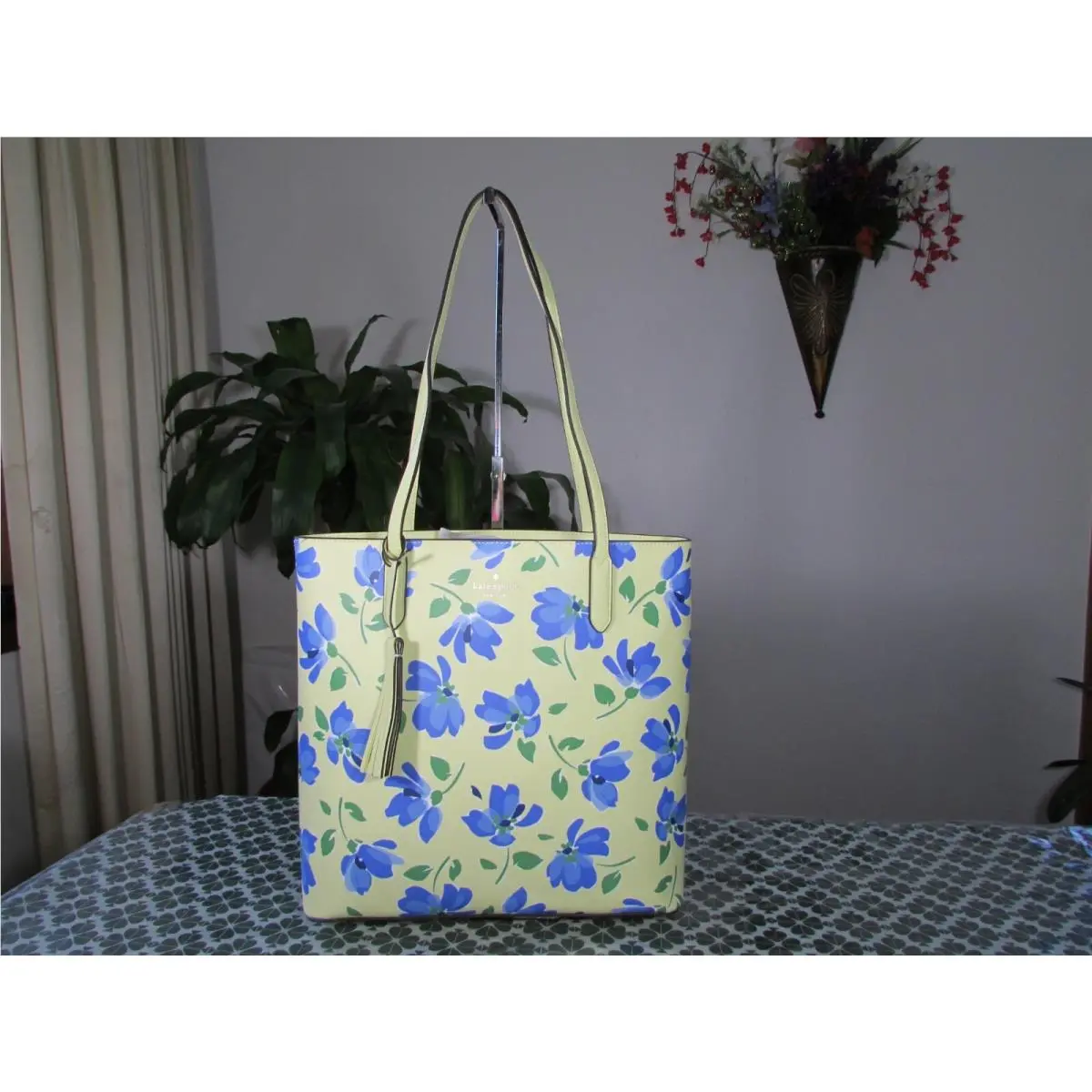 Smooth Leather Jana Garden Toss Tote WKR00452 Yellow Multi by Kate Spade