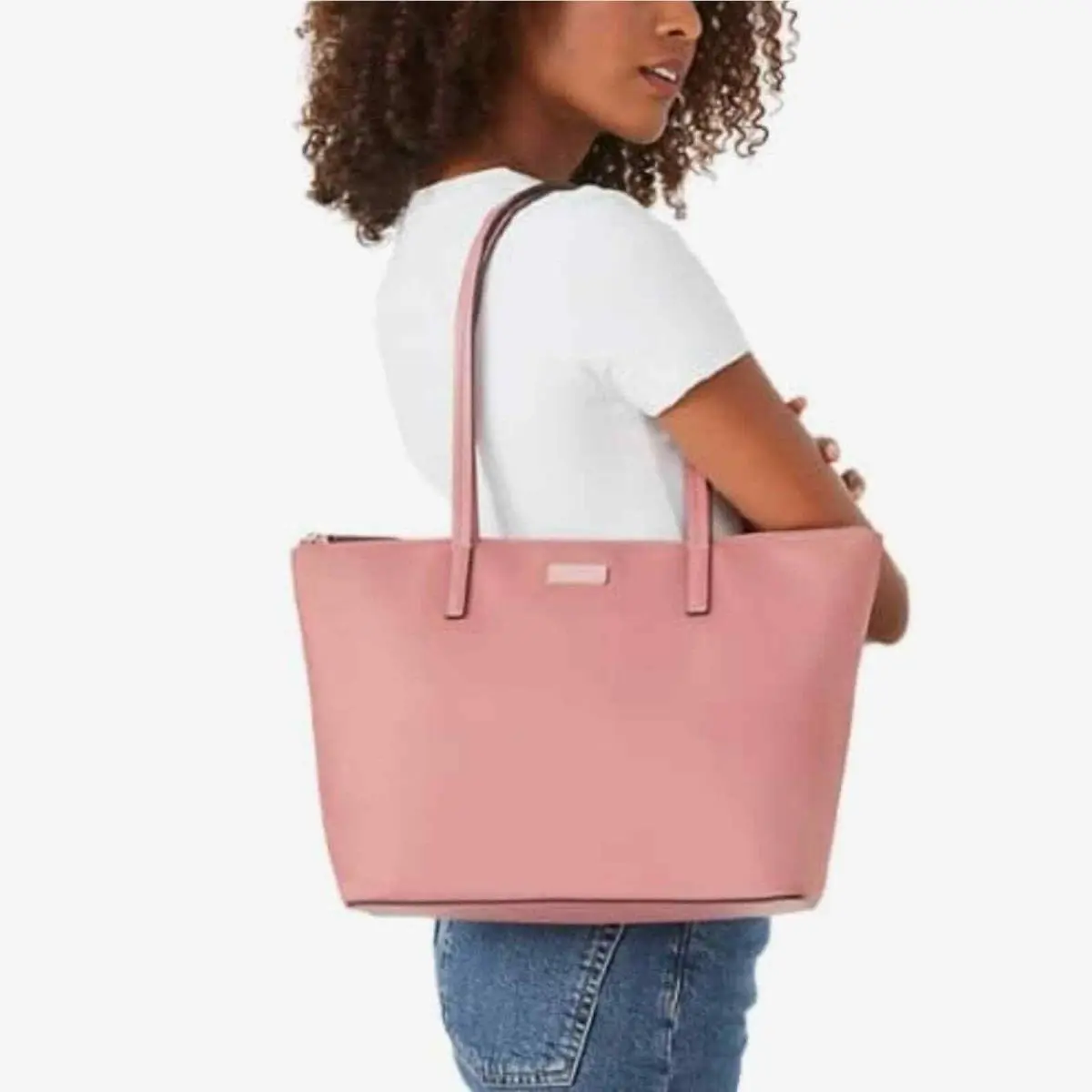 York Hayden Nylon Zip Top Tote IN Color Pomegranate by Kate Spade