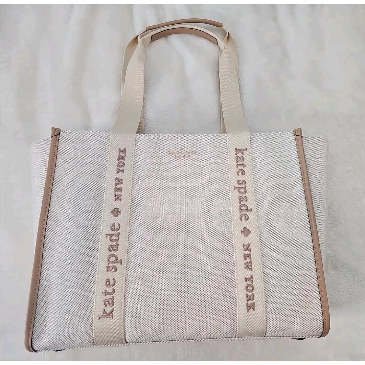 Kip Canvas Large Tote - Light Fawn / Beige Rare by Kate Spade