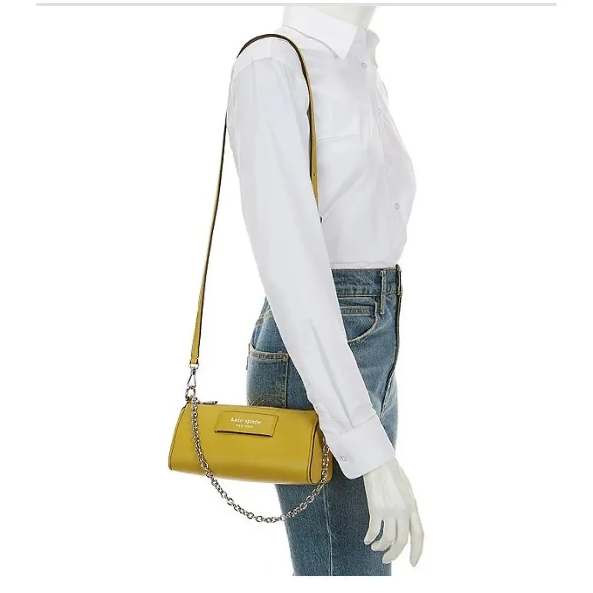 New York Tigers Eye Label Smooth Leather East-west Chain Pochette Bag by Kate Spade