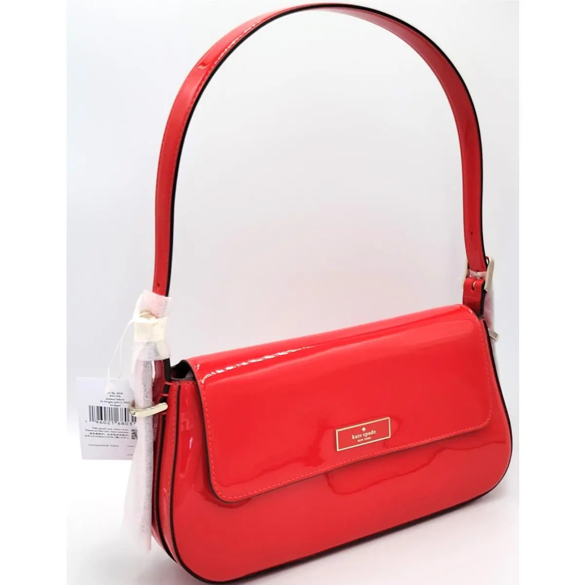 Bridget Shiny Leather Small Flap Shoulder Leather Red by Kate Spade