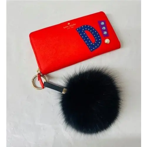 Hartley Lane Lacey D Wallet in Applejelly PWRU5216 w/ Fur Key Cha by Kate Spade