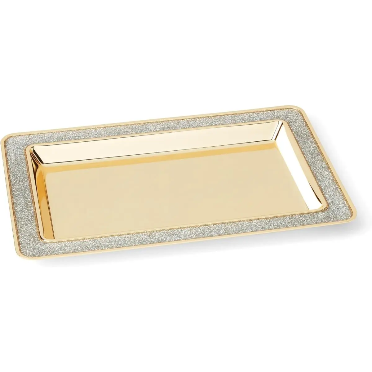 New York 897454 Sitting Pretty Silver Glitter Catch All Tray by Kate Spade