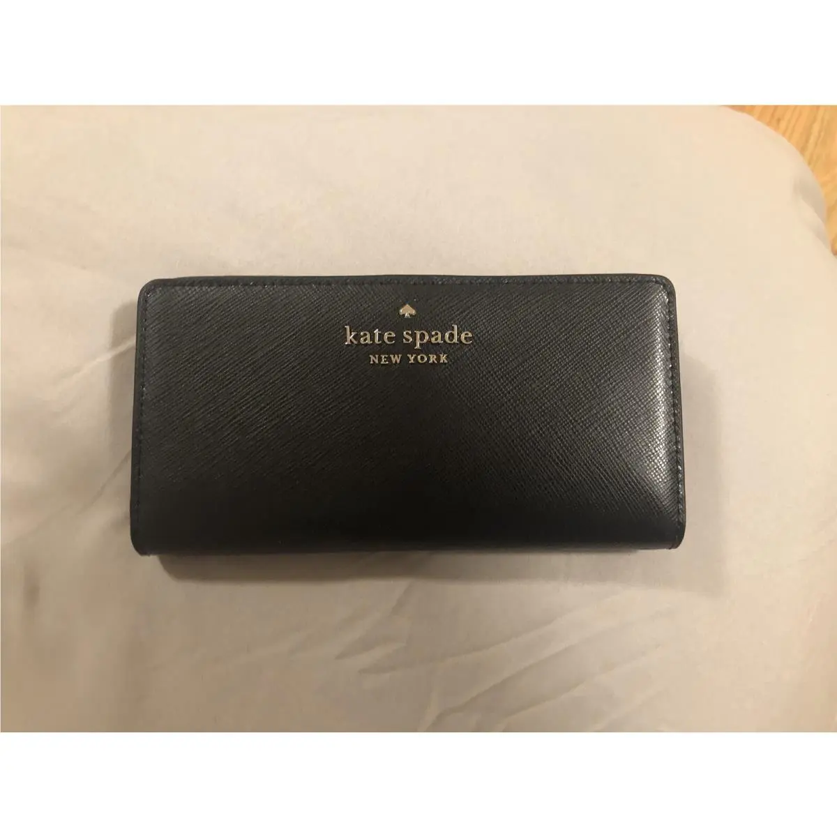 Staci Large Slim Bifold Wallet Black New by Kate Spade