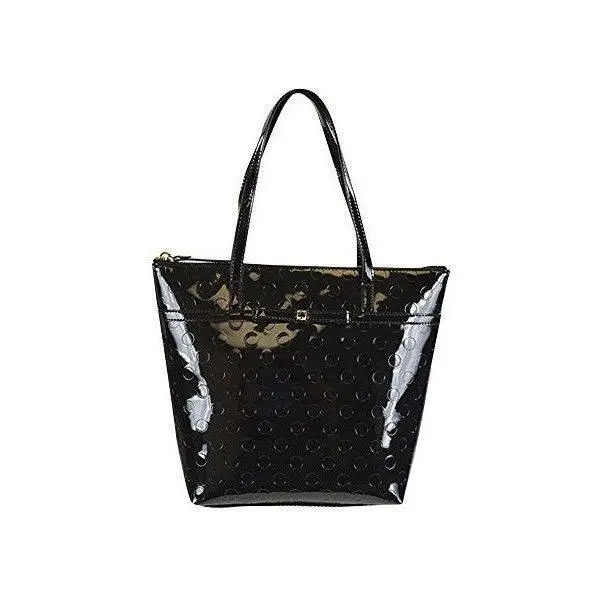 Kate Spade New York Black Patent Polka Dot Bow Tote Bag WKRU2819