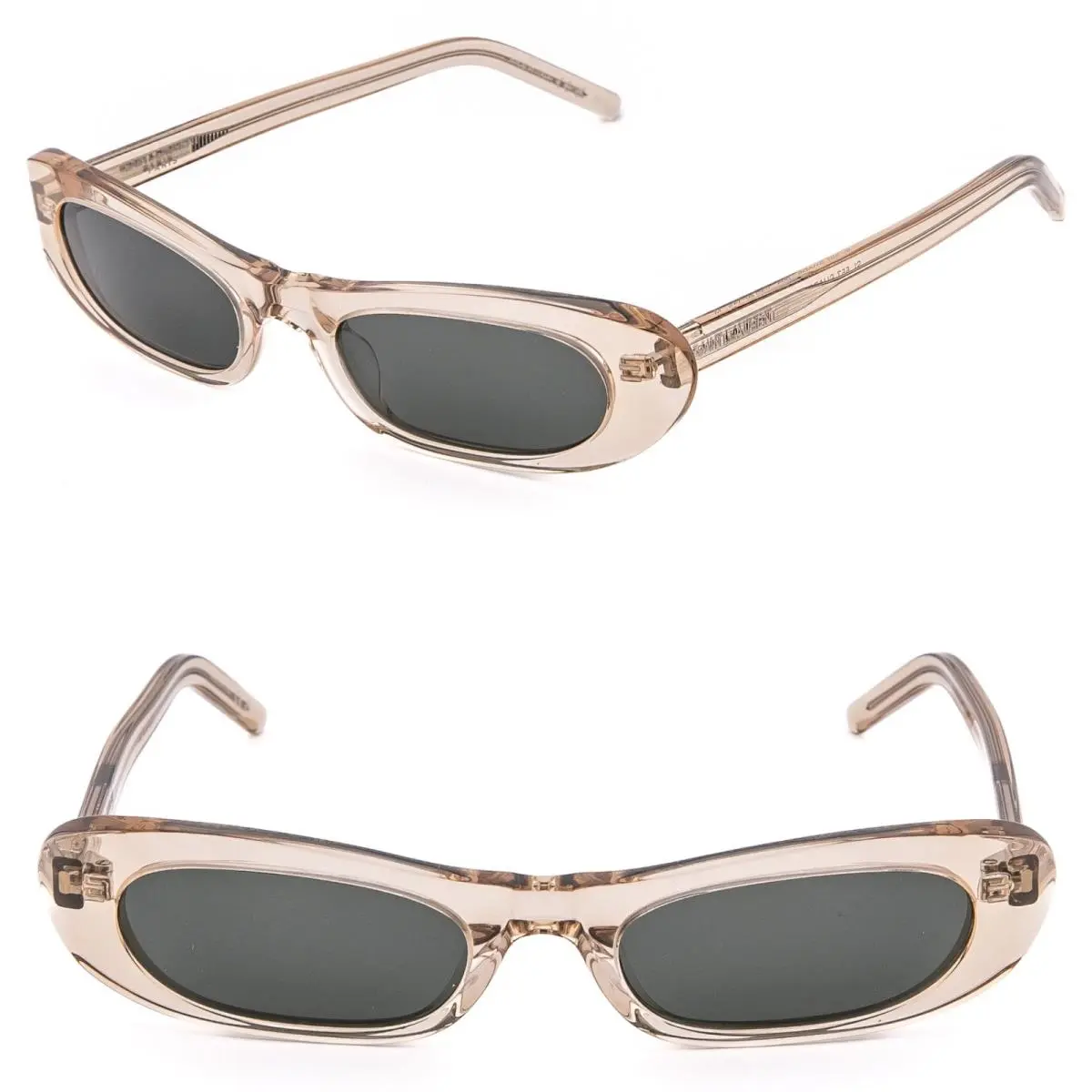 Saint Laurent Shade SL 557 SL557 Crystal Gray Narrow Slim Oval Sunglass 004 by Yves Saint Laurent