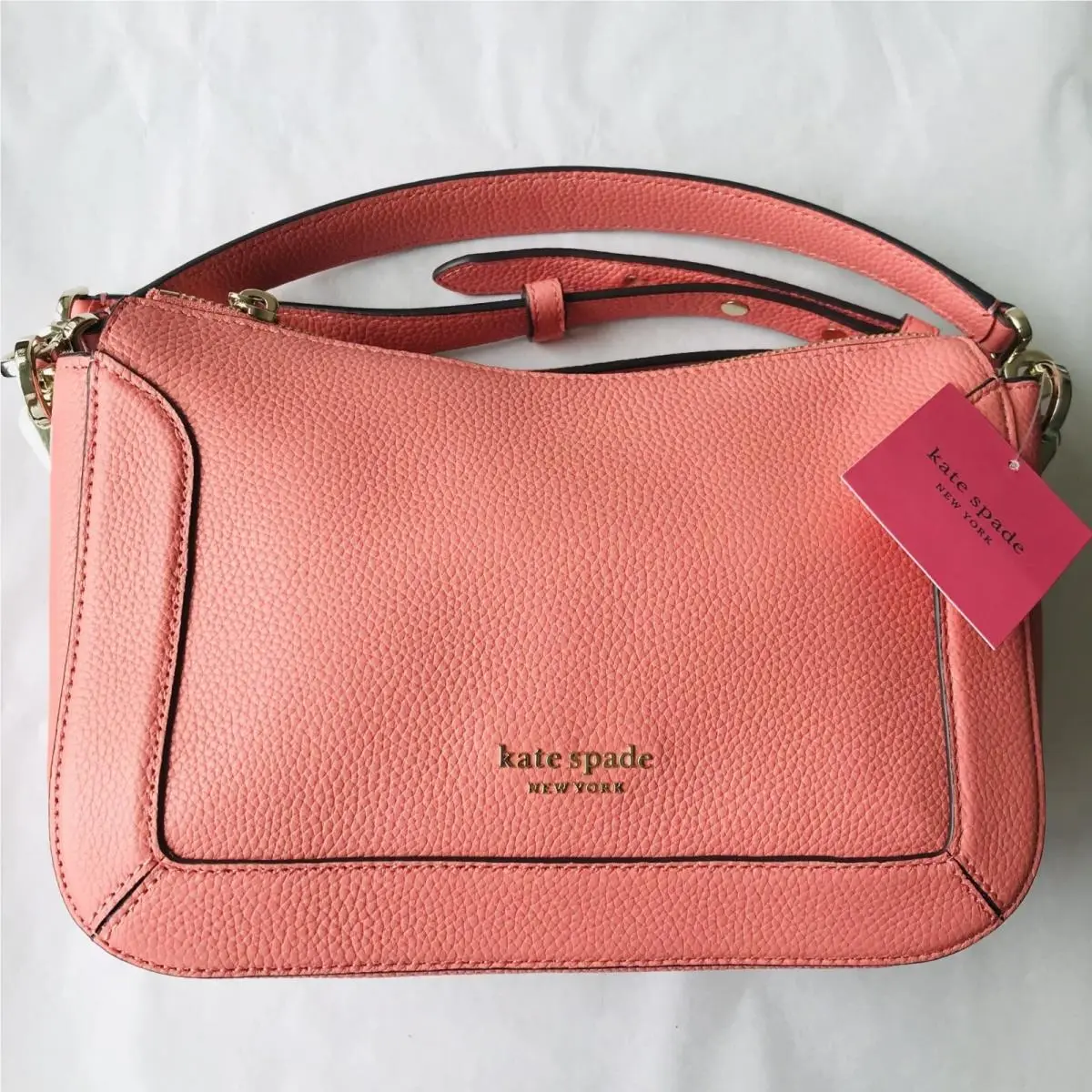 Crush Pebbled Medium Crossbody Rose Detachable Strap / Top Handle by Kate Spade