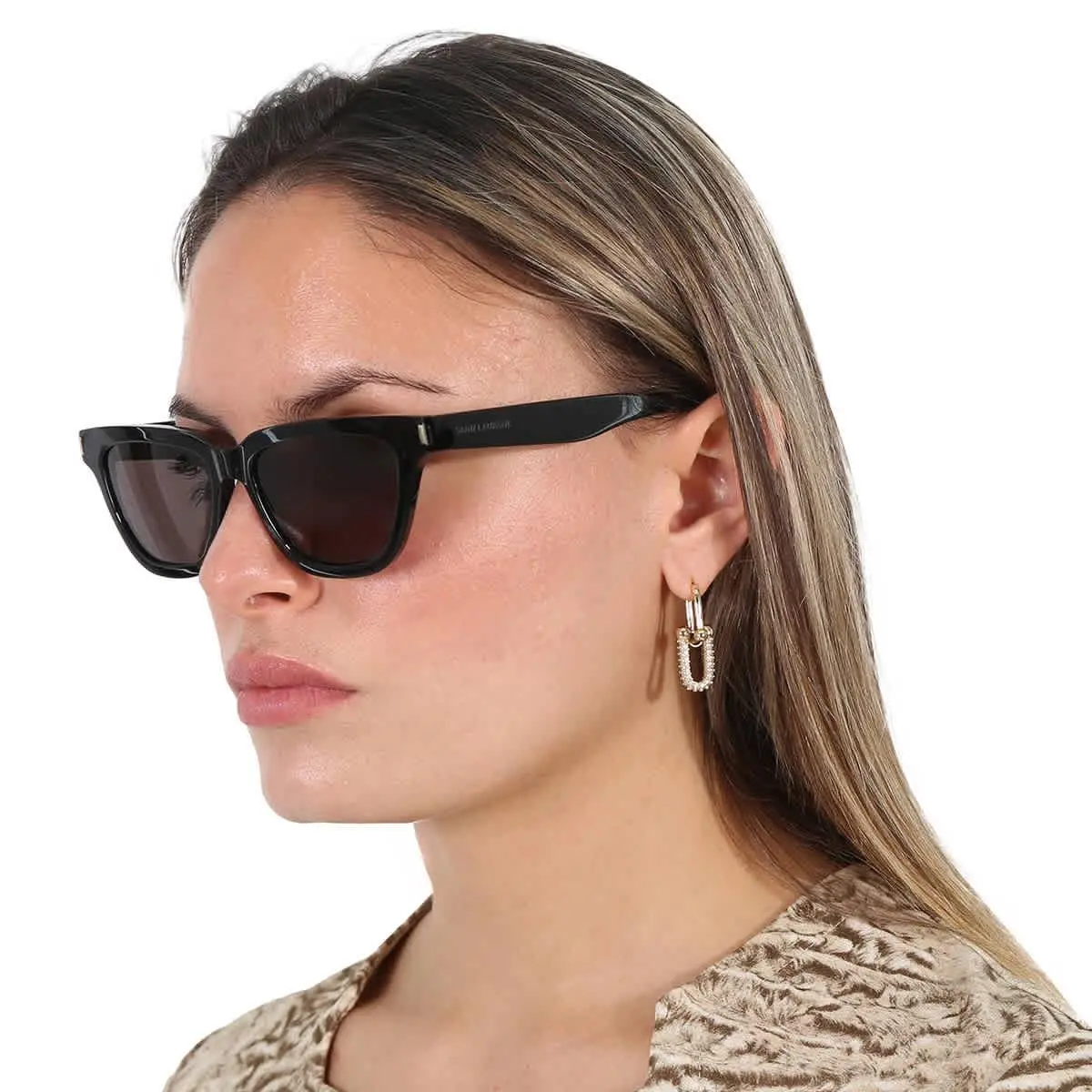 Saint Laurent Dark Grey Smoke Cat Eye Ladies Sunglasses SL 462 Sulpice 001 53 by Yves Saint Laurent