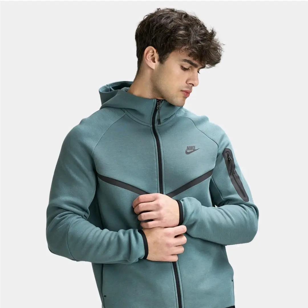 Tech Fleece Full Zip HV0949-382 Mineral Slate Black Men`s Size Large by Nike