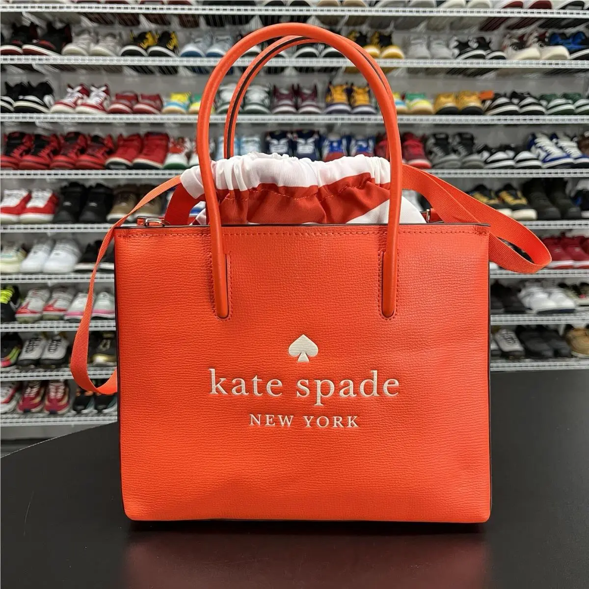 Tristan Shopper Orange Bag with Crossbody Strap by Kate Spade