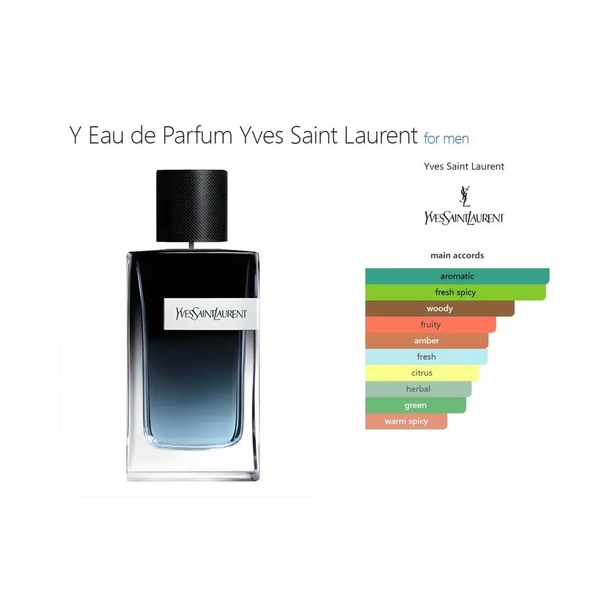 Ysl Y Eau de Parfum Yves Saint Laurent 100ML Perfume Box