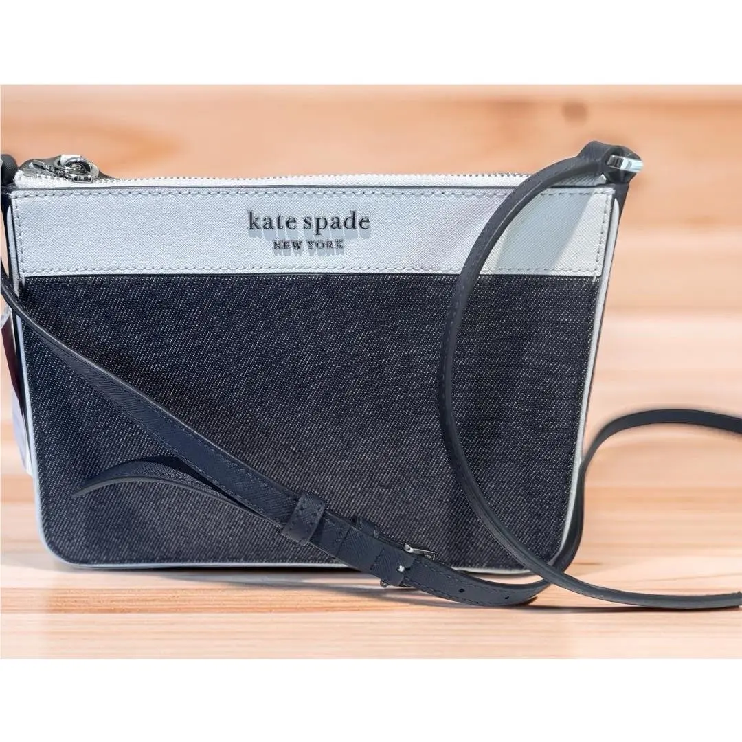 Cameron Denim Colorblock Crossbody - Navy Denim White - New W/tags by Kate Spade