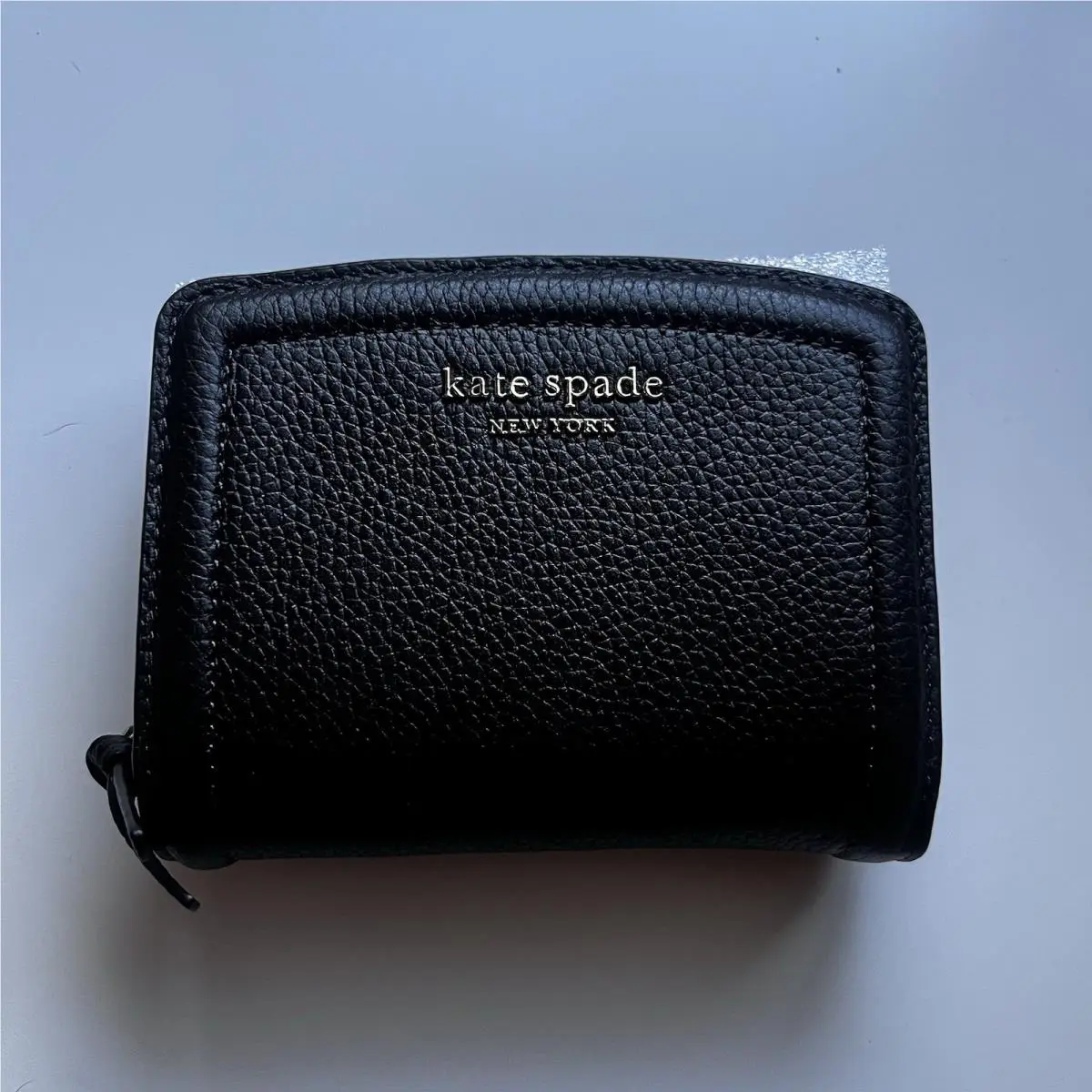 New York Black Wallet New Knot Pebbles Leather Bifold Small by Kate Spade