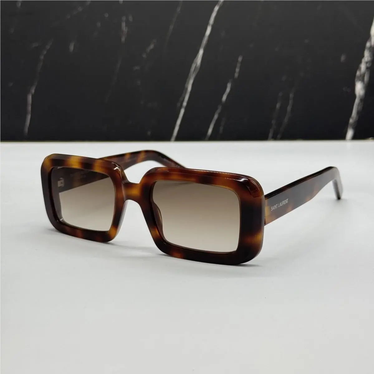 Saint Laurent SL534 Sunri 012 Havana Brown Square Women Sunglasses