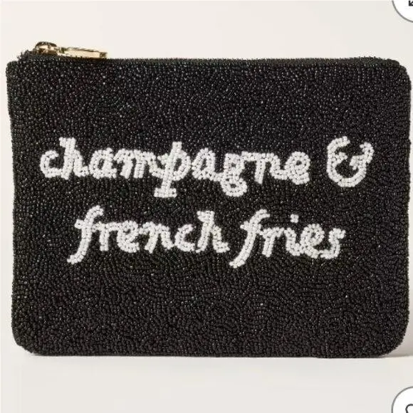 NY x Target Champagne French Fries Beaded Clutch by Kate Spade