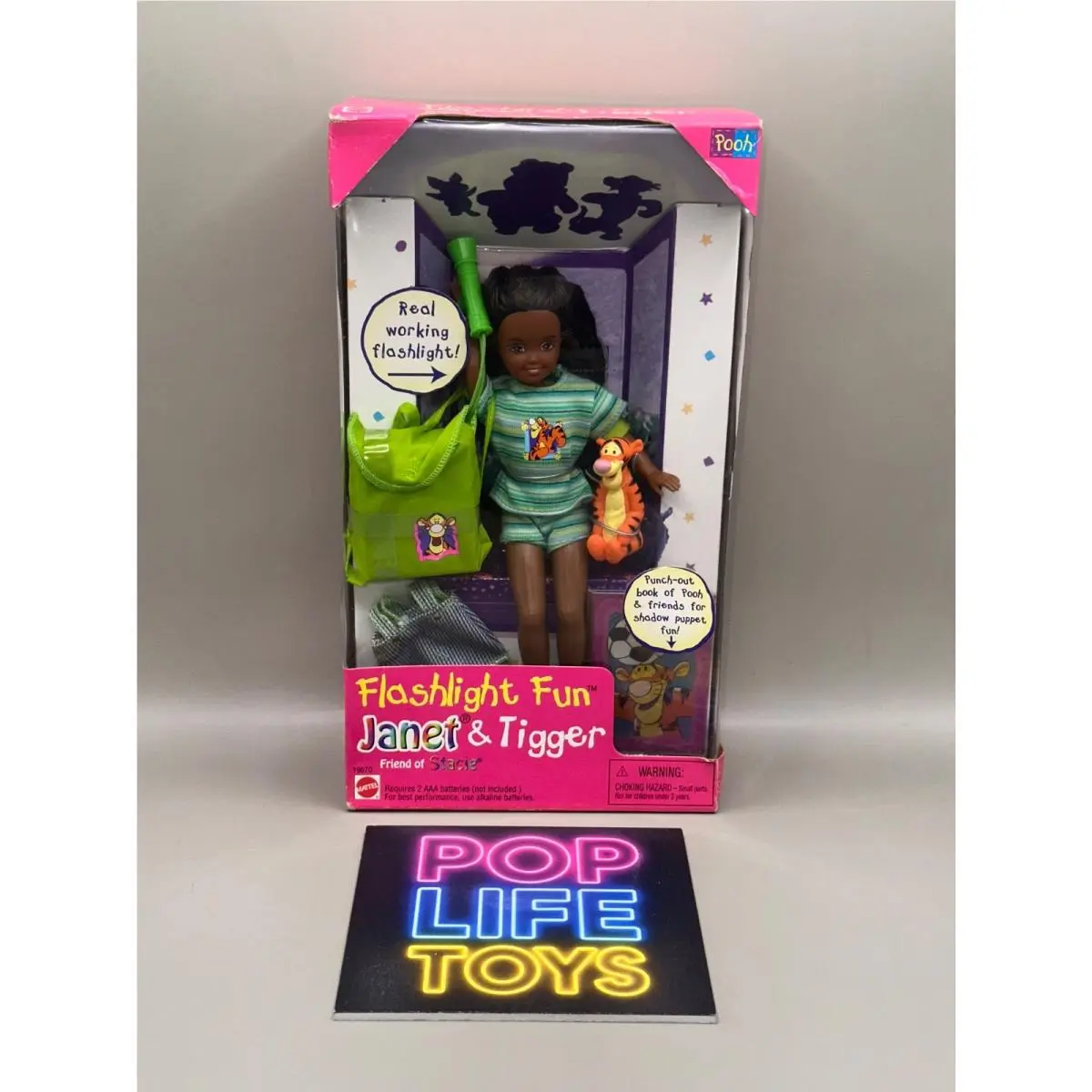 Vintage 1997 Mattel Barbie “flashlight Fun Janet Tigger” 19670 Nrfb