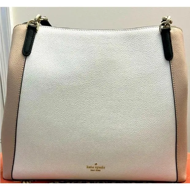 New York Leather Large Jackson Leila Triple Compartment Satchel Bag by Kate Spade
