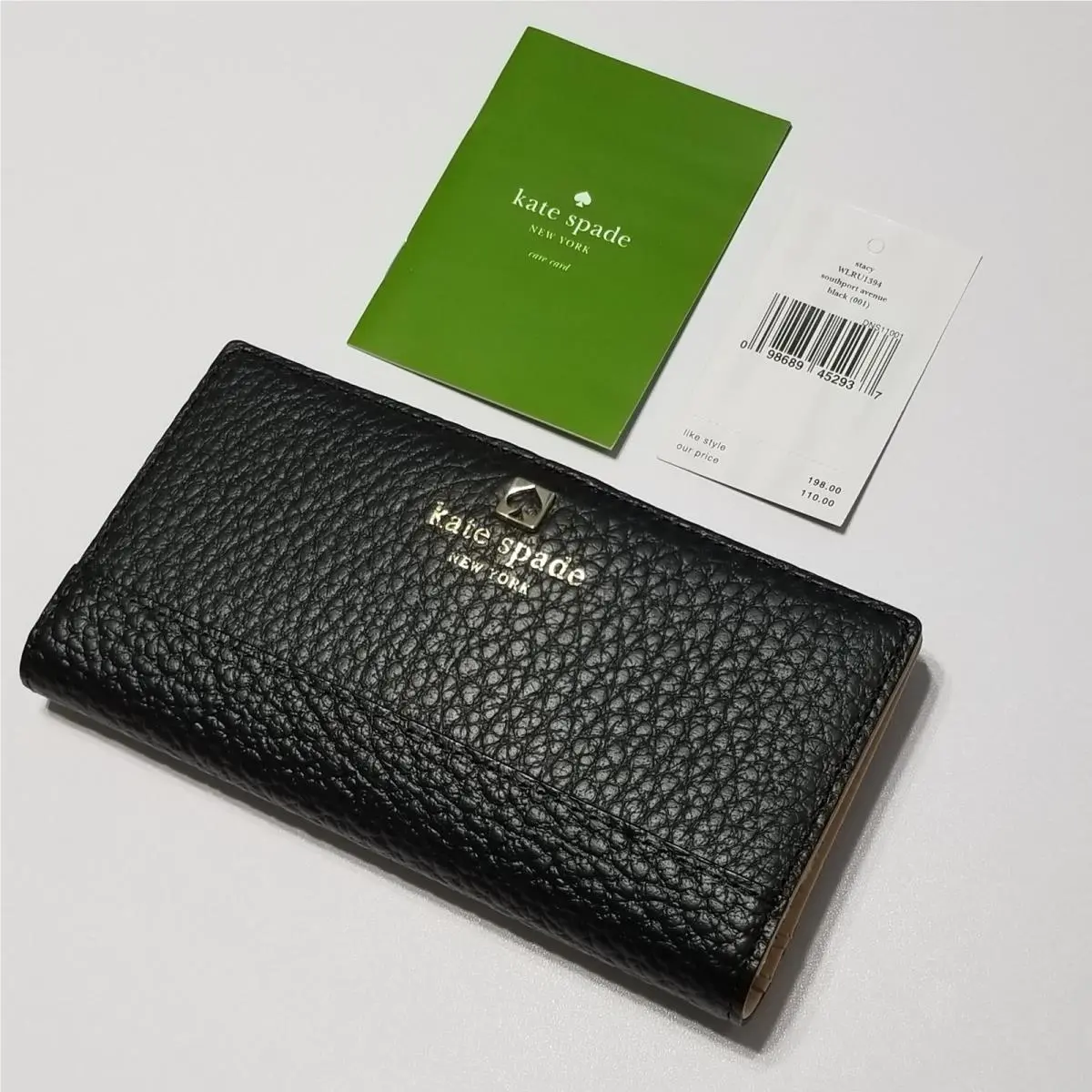 Southport Avenue Stacy Wallet Black Pebble Leather Style WLRU1394 by Kate Spade