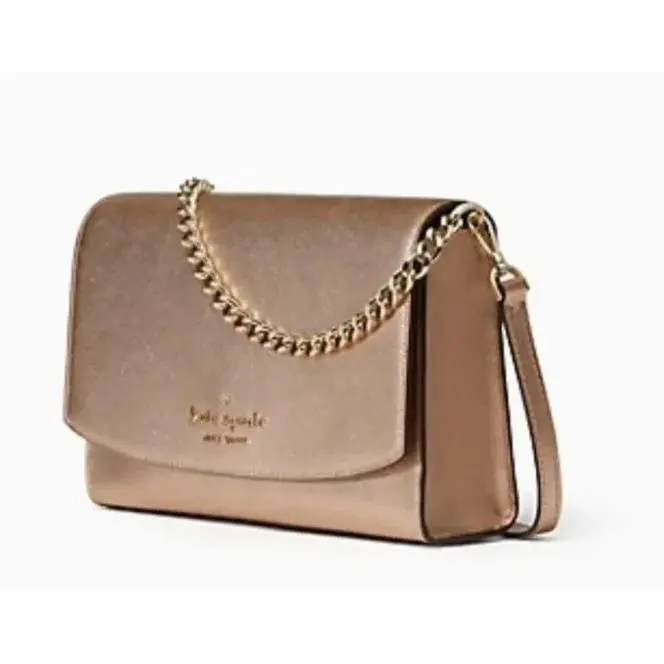 New York Carson Metallic Convertible Crossbody Handbag - Rose Gold by Kate Spade