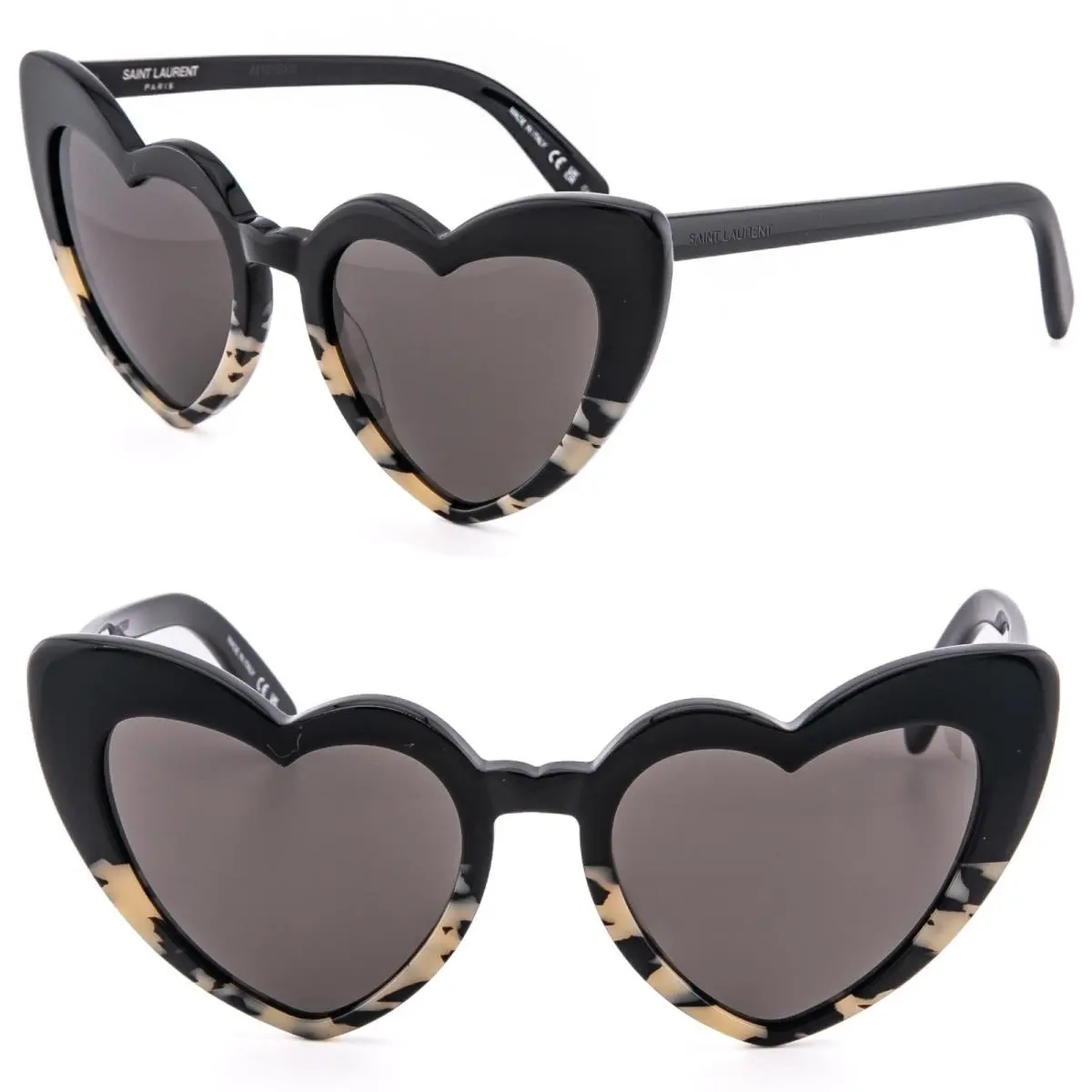 Saint Laurent Loulou 181 Ysl SL181 Black Sand Havana Heart Sunglasses Unisex 012 by Yves Saint Laurent