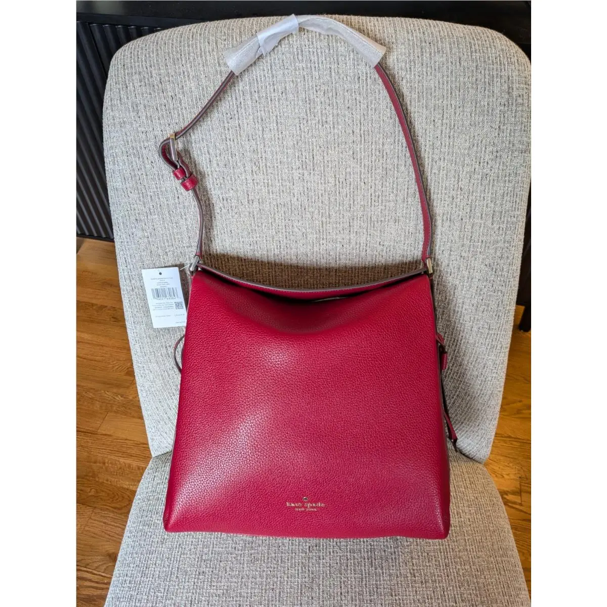 New  Purse KL103 Dumpling Pebbled Leather Red Jam Handbag by Kate Spade