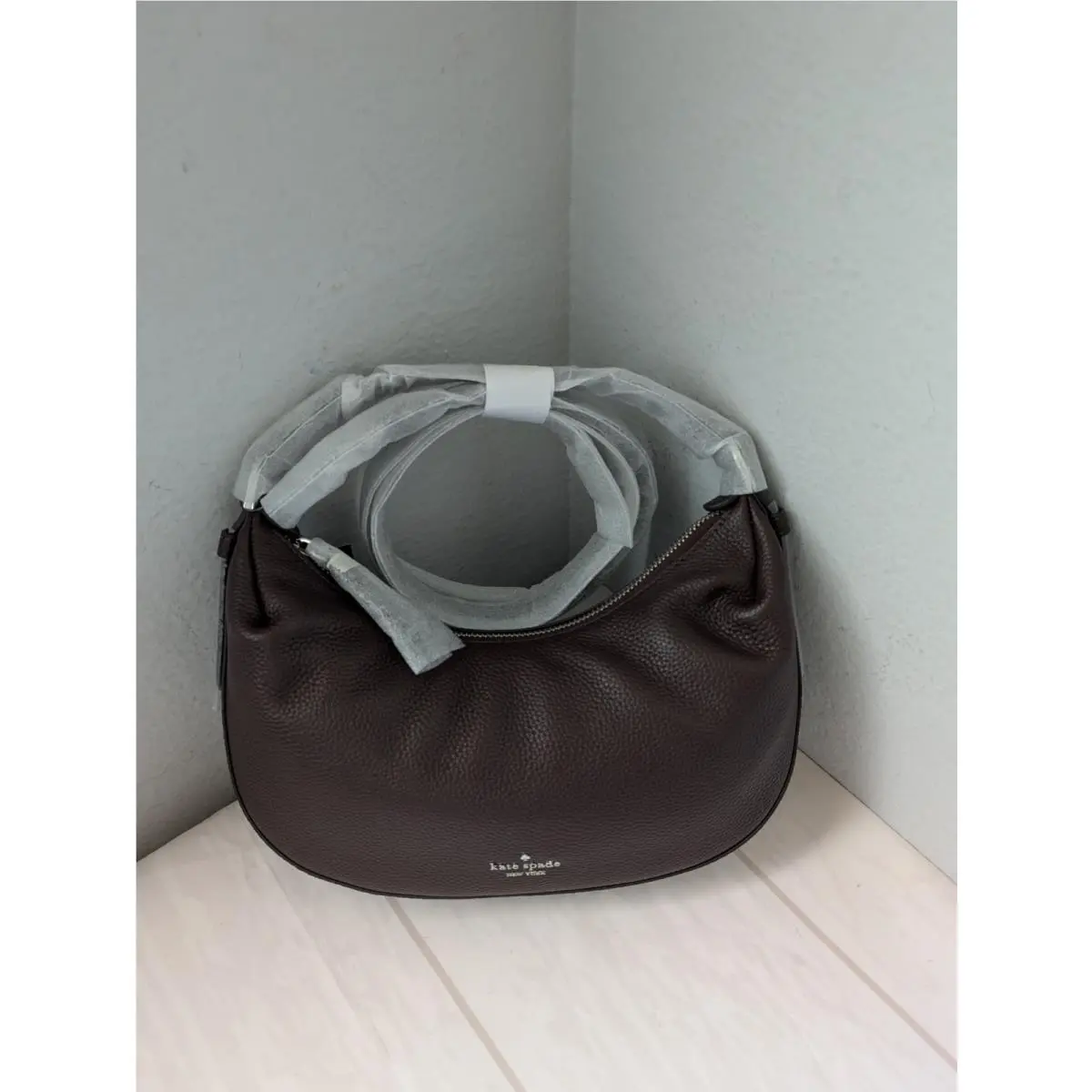 KP883 Selene Pebbled Leather Shoulder Bag Crossbody In Hot Fudge by Kate Spade
