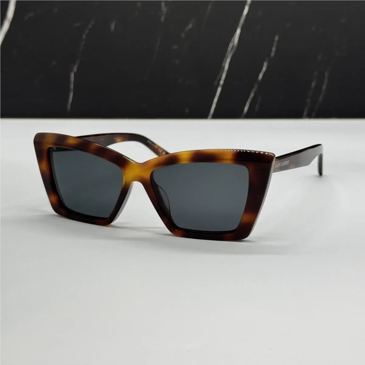 Saint Laurent SL657F 002 Havana Grey Butterfly Sunglasses SL657 002
