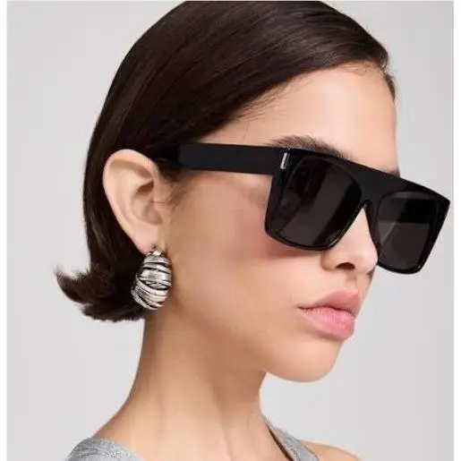 Saint Laurent SL651 Vitti 001 Black Oversized Shield Unisex Sunglasses