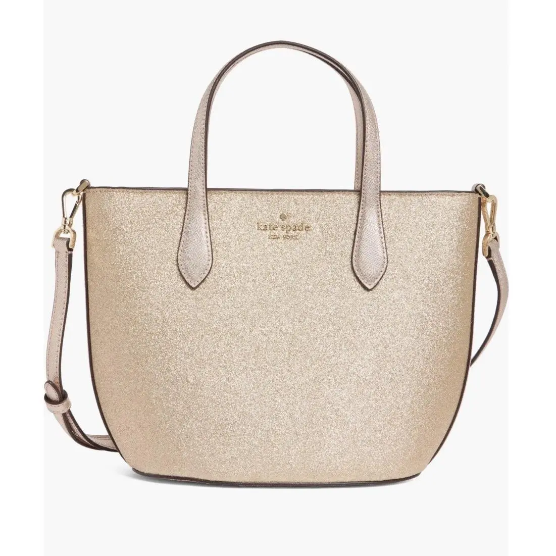 New York Gold Glimmer Leather Satchel Handbag Retail by Kate Spade
