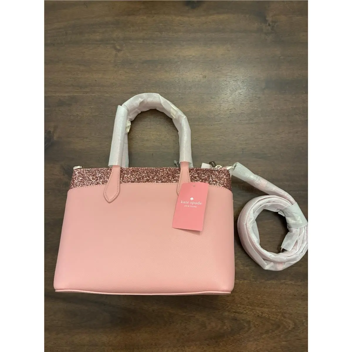 Satchel Flash Glitter Pink Bag Purse Crossbody New by Kate Spade
