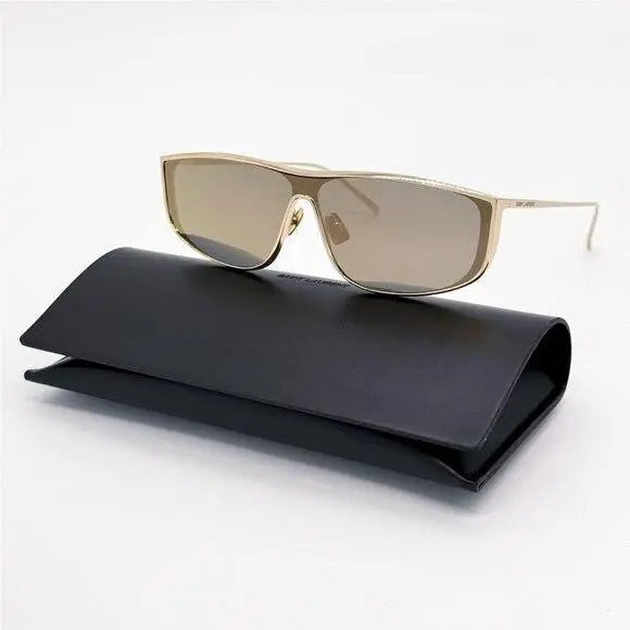 Saint Laurent SL605 Luna 004 Shield Gold Sunglasses Saint Laurent SL 605 by Yves Saint Laurent