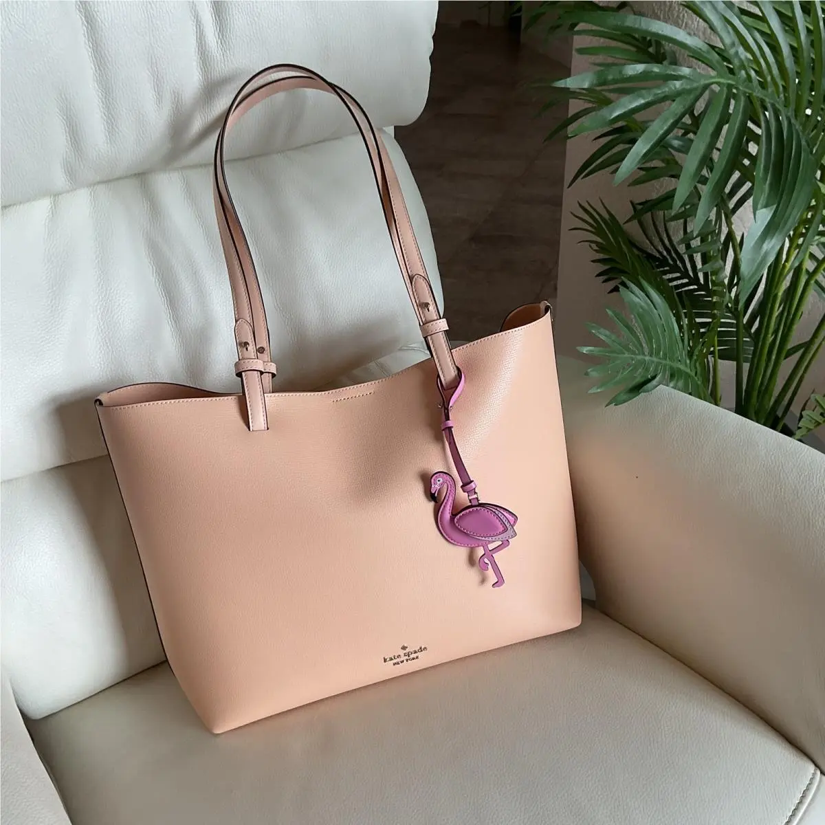 Tessa Tote Bag with Charm Crisp Peach KO731 by Kate Spade