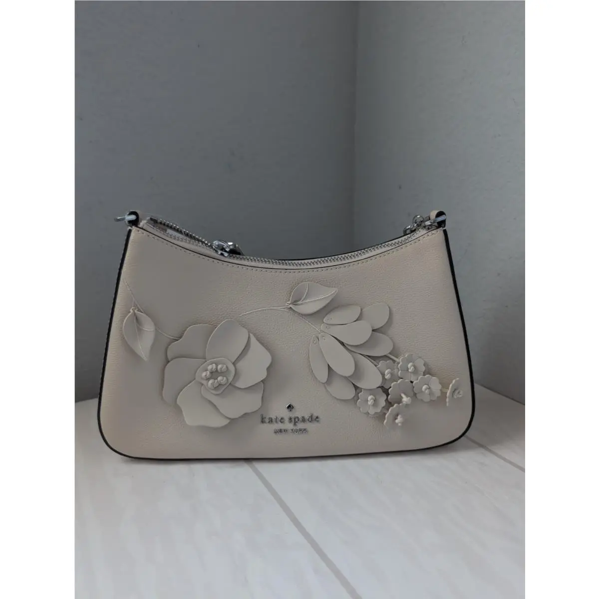 KP055 Margot Floral Shoulder Bag Crossbody In Milk Glass by Kate Spade