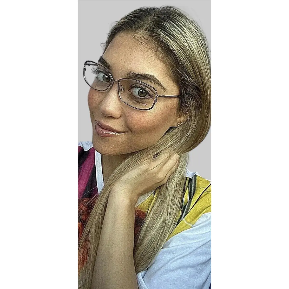 Tom Ford TF9151 072 Silver 54mm Italy Rx Women`s Eyeglasses Frame Italy