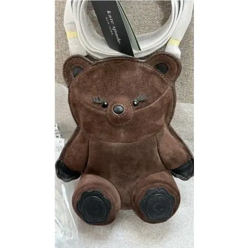 Monsters Teddi Bear Brown Suede Crossbody Purse by Kate Spade