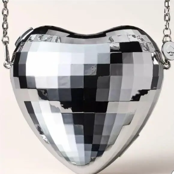 York x Target Silver Disco Heart Crossbody Bag by Kate Spade