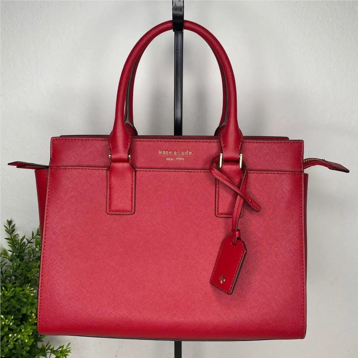 Cameron Medium Satchel Red Saffiano Leather Crossbody Handbag by Kate Spade