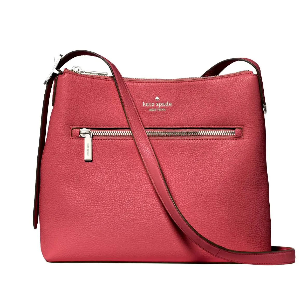 New  454 Large Swingpack Buckle Crossbody Pebble Leather Red Jasper by Kate Spade