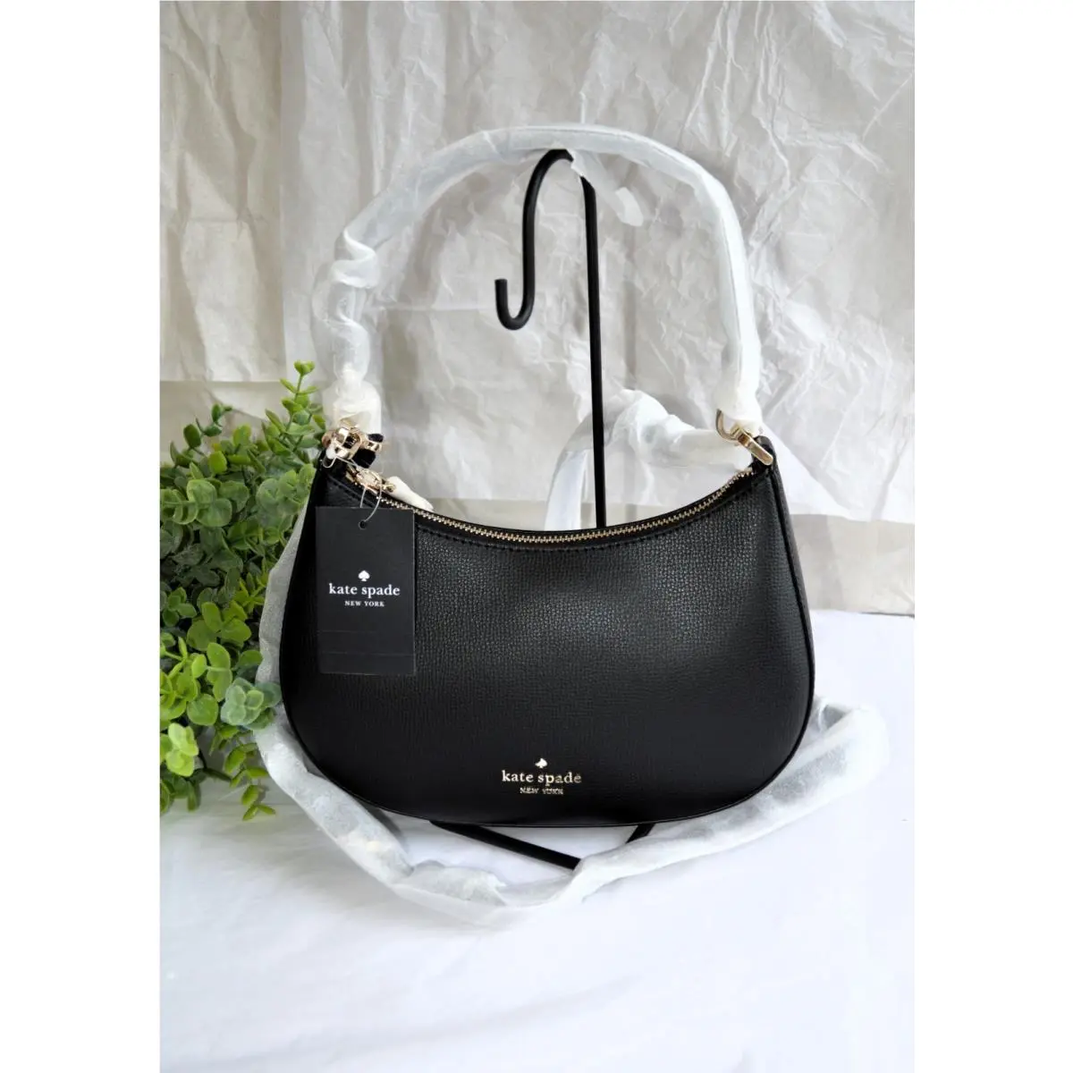 New York KA693 Kristi Black Pebbled Leather Crossbody Purse by Kate Spade
