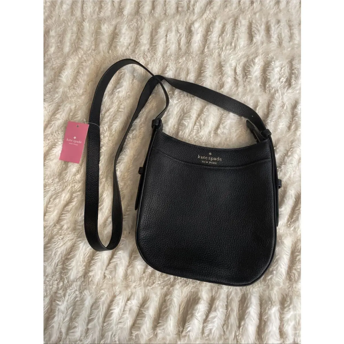 Small Black Pebbled Leather NS Crossbody Bag Purse Leila K7306 by Kate Spade