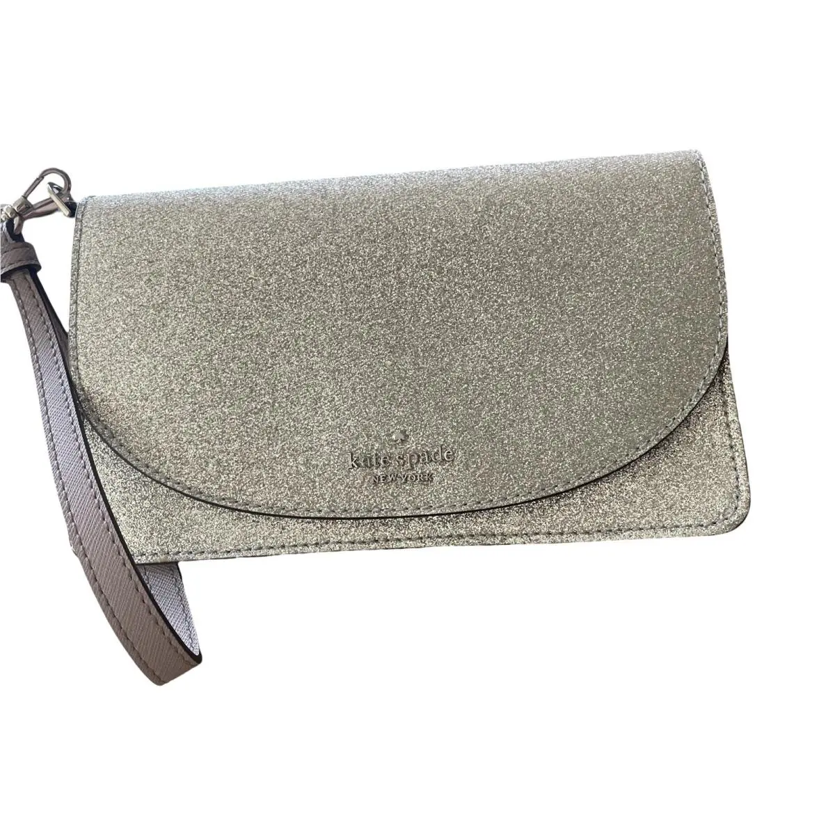 Boxed Medium Flap Wristlet Silver Wallet by Kate Spade