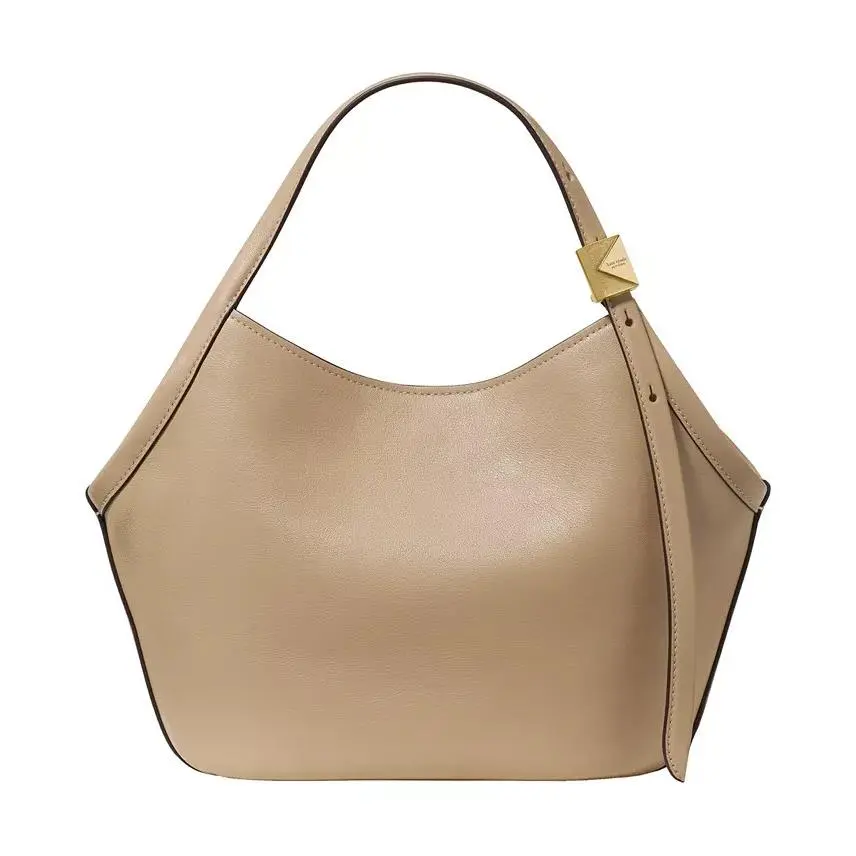 Kate Spade Small Deco Tulip Fine Grain Leather Tote C/b Timeless Taupe