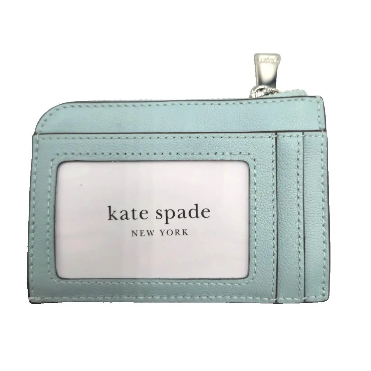 New York Mini Zip Card Case Smooth Leather 4.5 x 3.1 English Sea by Kate Spade