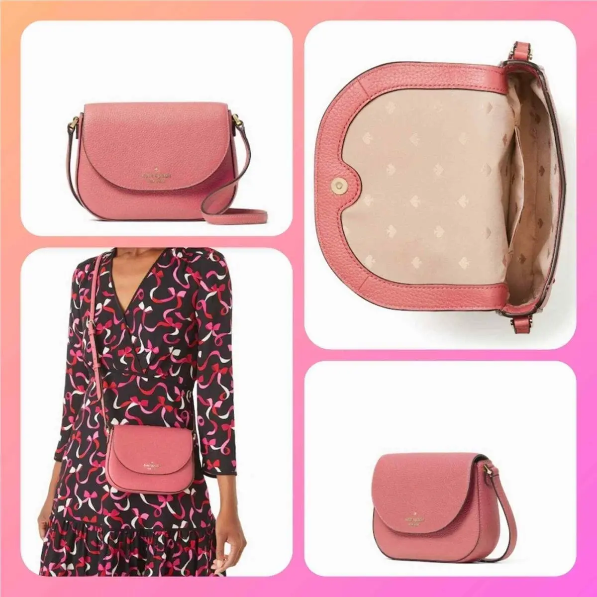 Leila Mini Flap Crossbody IN Color: Masons Brick Pink by Kate Spade
