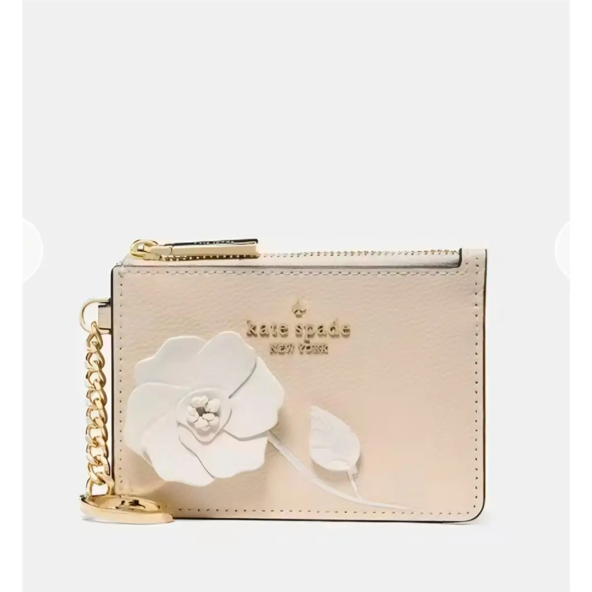 New York Ivy Floral Key Ring Card Holder Wallet Milk Glass Multi by Kate Spade