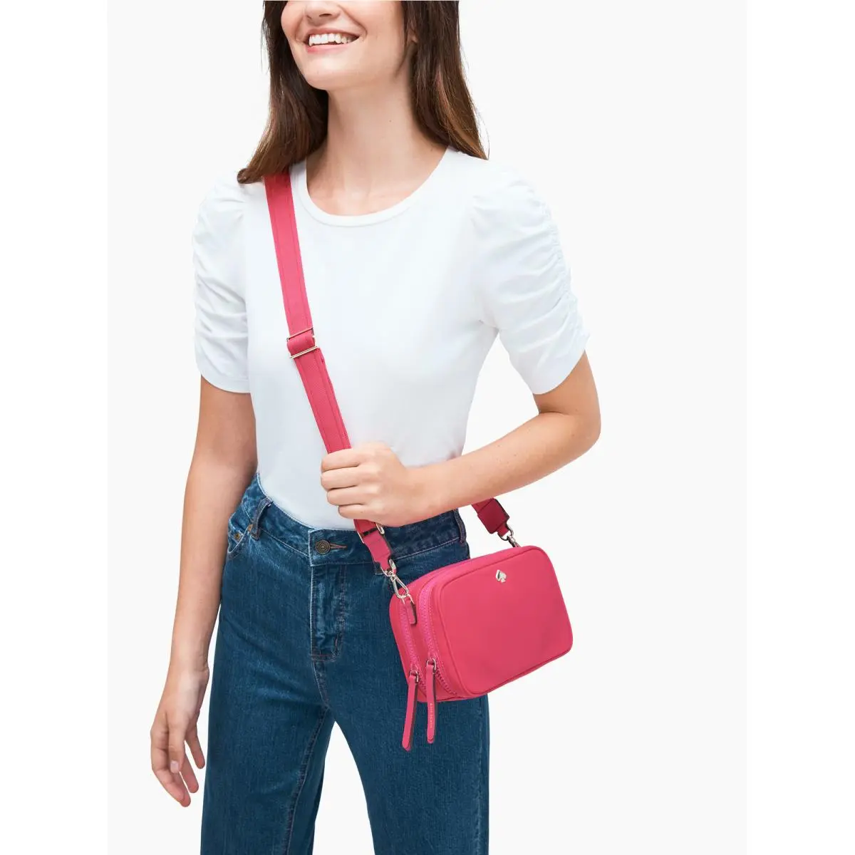 NY Purse Small Camera Belt Bag Crossbody Bagjae Hot Pink by Kate Spade