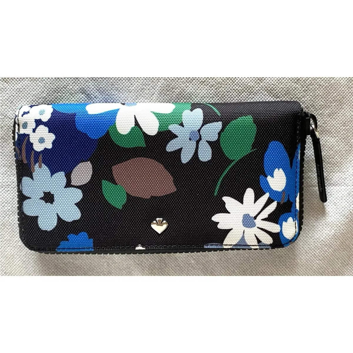 Jae Black Bold Blooms Large Continental Zip Around Wallet by Kate Spade