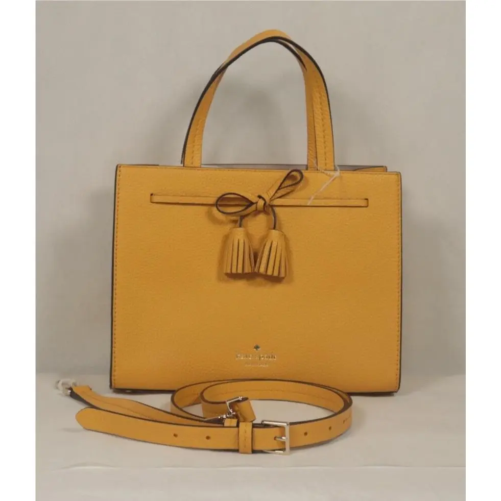Hayes Small Satchel Yellow Pebble Leather WKRU6971 NWT$359 by Kate Spade