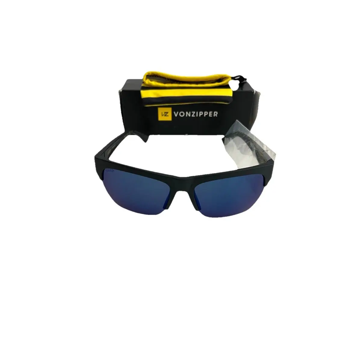 Vonzipper Formula Sunglasses Polar Black Satin Blue Flash Polarized by VonZipper